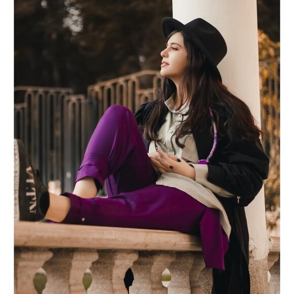 ? Lisianhus Classic Felt Fedora Women Black Wide Brim Fashion Belt Buckle Hats main image 7
